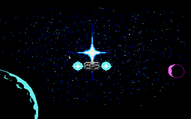 Space Quest III: The Pirates of Pestulon Atari ST Screenshot: Flying to an unknown destination...