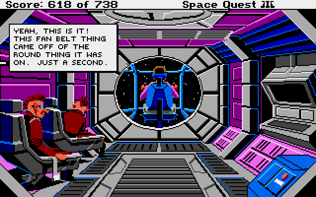 Space Quest III: The Pirates of Pestulon Atari ST Screenshot: The Two Guys aren't very helpful...