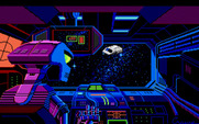 Space Quest III: The Pirates of Pestulon for Atari ST - A robot prepares to capture Roger...