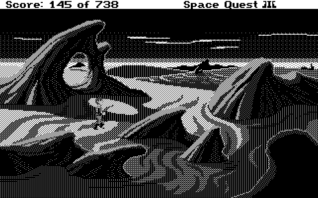 Space Quest III: The Pirates of Pestulon Atari ST Screenshot: Exploring this desolate world.