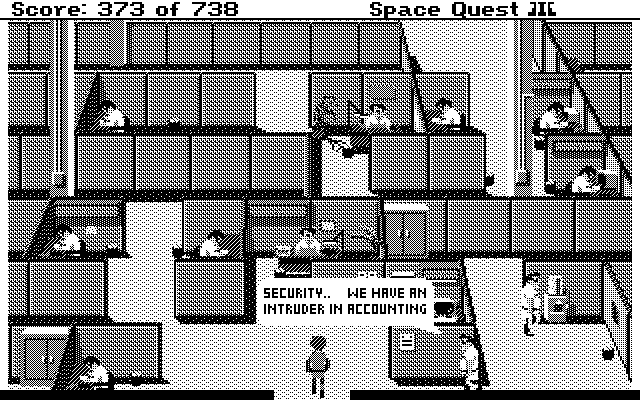 Space Quest III: The Pirates of Pestulon Atari ST Screenshot: Oops, I was caught!