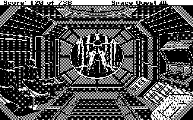 Space Quest III: The Pirates of Pestulon Atari ST Screenshot: Piloting the ship.