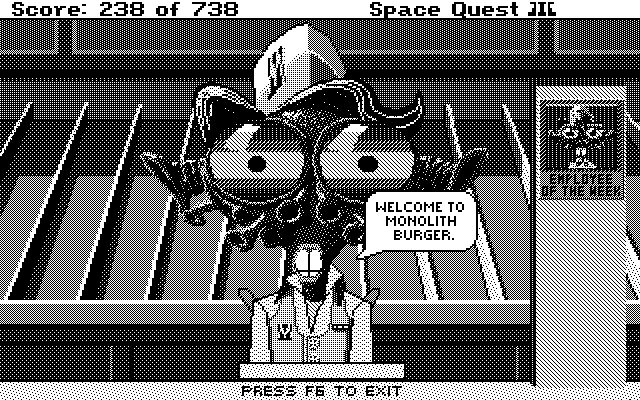 Space Quest III: The Pirates of Pestulon Atari ST Screenshot: Care to place an order?