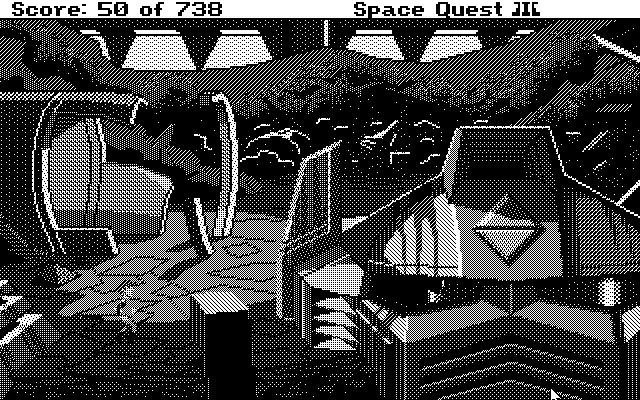 Space Quest III: The Pirates of Pestulon Atari ST Screenshot: A giant robot head!