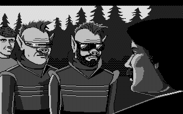 Space Quest III: The Pirates of Pestulon Atari ST Screenshot: Meeting with Ken Williams.