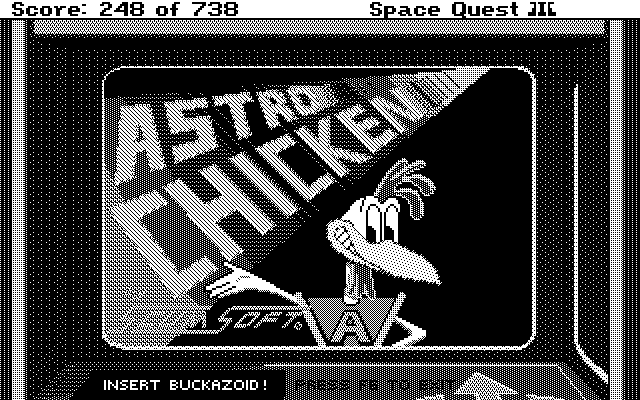 Space Quest III: The Pirates of Pestulon Atari ST Screenshot: Astro Chicken game title.
