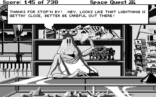 Space Quest III: The Pirates of Pestulon Atari ST Screenshot: Introducing Fester Blatz.
