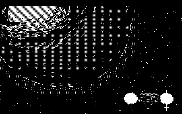 Space Quest III: The Pirates of Pestulon Atari ST Screenshot: Landing oh Phleebhut...