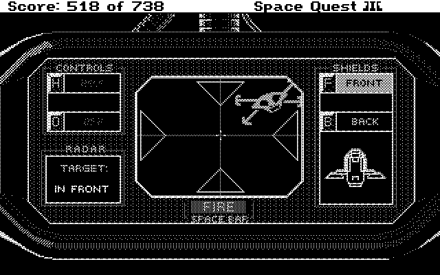 Space Quest III: The Pirates of Pestulon Atari ST Screenshot: Enemies attacking!
