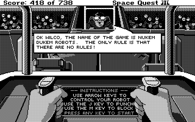 Space Quest III: The Pirates of Pestulon Atari ST Screenshot: Robot instructions.