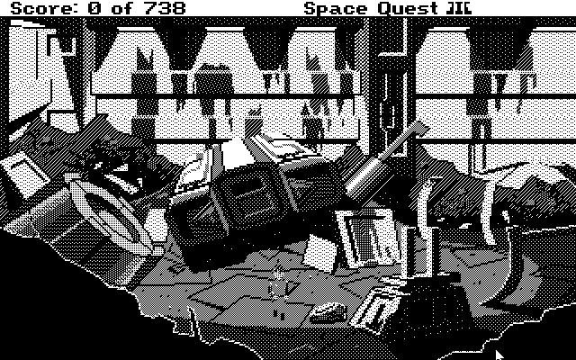 Space Quest III: The Pirates of Pestulon Atari ST Screenshot: Game start.