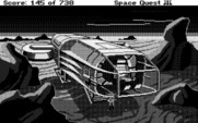 Space Quest III: The Pirates of Pestulon for Atari ST - The Aluminum Mallard has landed.