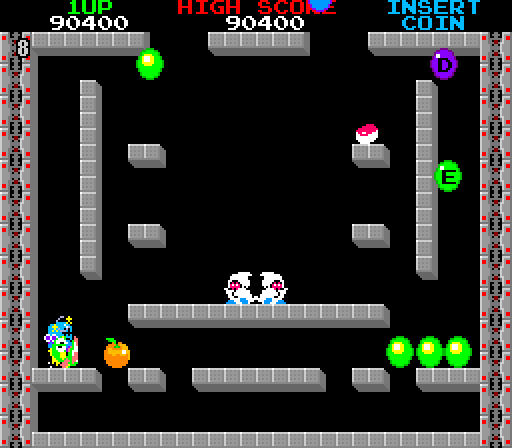 Bubble Bobble Arcade Screenshot: I wasn't quick enough.