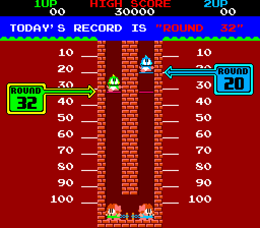 Bubble Bobble Arcade Screenshot: High scores.