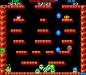 Bubble Bobble for Arcade - This level features numerous small platforms...