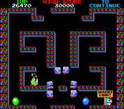 Bubble Bobble for Arcade - Ouch, an enemy got me!