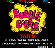 Bubble Bobble for Arcade - Title screen (U.S. version).