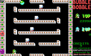 Bubble Bobble for IBM PC/Compatibles - Starting a level; enemies approach fast!