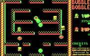 Bubble Bobble for IBM PC/Compatibles - Capturing enemies in bubbles.