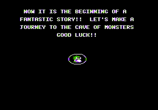 Bubble Bobble Apple II Screenshot: Game introduction.