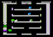 Bubble Bobble for Apple II - Each level has a different platform layout.