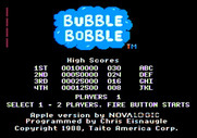 Bubble Bobble for Apple II - Title screen.