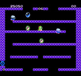 Bubble Bobble for NES / Famicom - Pop blue bubbles to knock numerous opponents over at once!