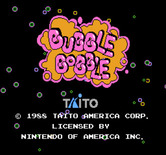 Bubble Bobble for NES / Famicom - Title screen (U.S. version).