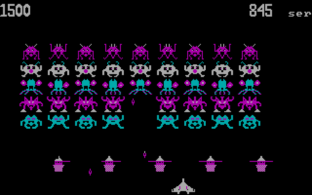 Space Commanders IBM PC/Compatibles Screenshot: Starting the second round which uses different colors.