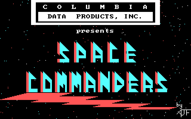 Space Commanders IBM PC/Compatibles Screenshot: Title screen.