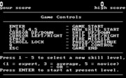 Space Commanders for IBM PC/Compatibles - Main menu and game instructions.