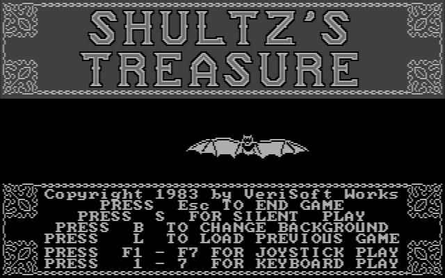 Shultz's Treasure IBM PC/Compatibles Screenshot: Title screen.