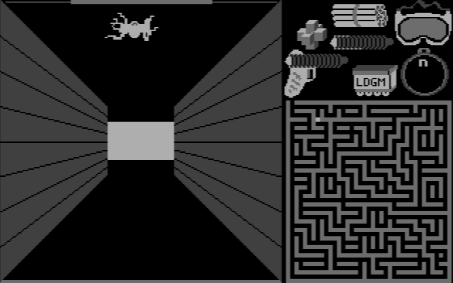 Shultz's Treasure IBM PC/Compatibles Screenshot: Heading down a long hallway...