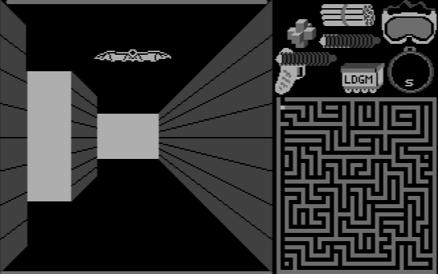 Shultz's Treasure IBM PC/Compatibles Screenshot: Wandering the maze...