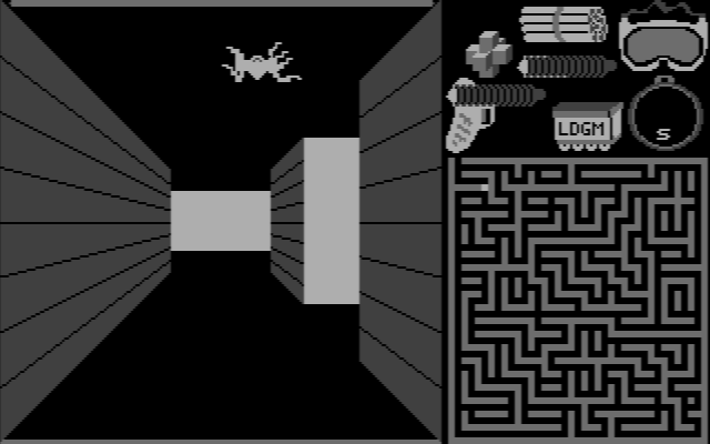 Shultz's Treasure IBM PC/Compatibles Screenshot: Watch out for that creature above!