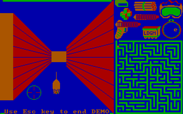 Shultz's Treasure IBM PC/Compatibles Screenshot: Game demo mode.