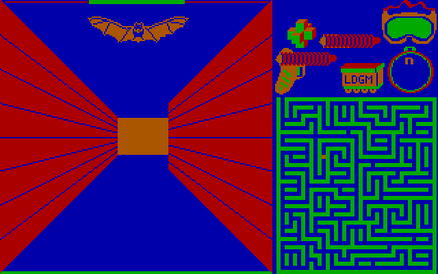Shultz's Treasure IBM PC/Compatibles Screenshot: Look out, a bat!