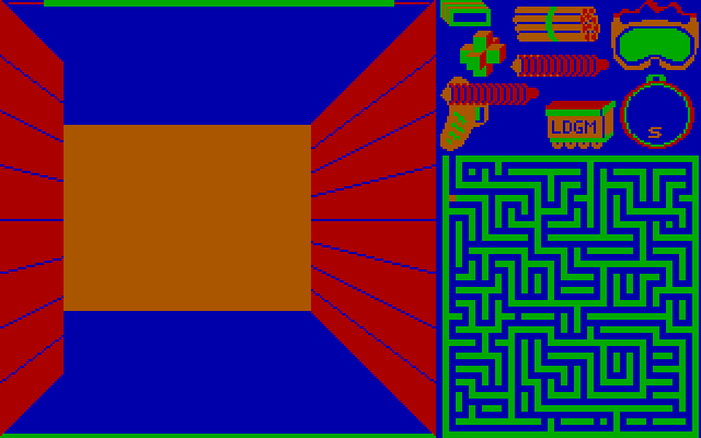 Shultz's Treasure IBM PC/Compatibles Screenshot: Rounding a corner...