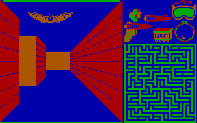 Shultz's Treasure IBM PC/Compatibles Screenshot: Watch out for the bat!
