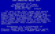 Amazing Maze for IBM PC/Compatibles - Title screen.