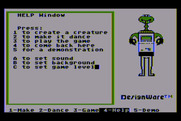 Creature Creator for Atari 8-bit - Help screen.