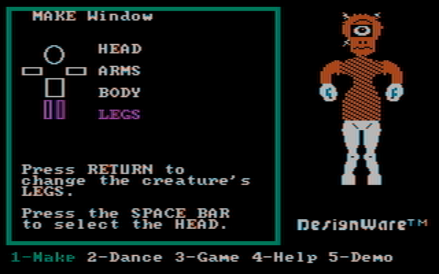 Creature Creator IBM PC/Compatibles Screenshot: Here's another creature I made.