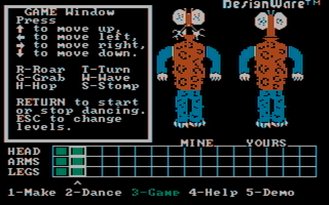 Creature Creator IBM PC/Compatibles Screenshot: The game in progress.