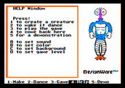 Creature Creator for Apple II - Help window.