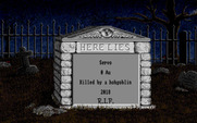 Rogue for Amiga - Killed by a goblin...