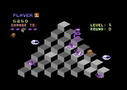 Q*bert for Commodore 64 - Additional enemies appear as the game progresses...