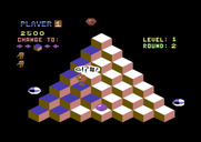 Q*bert for Commodore 64 - Ouch, I've been hit!