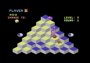 Q*bert for Commodore 64 - Watch out for the snake!