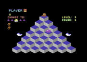 Q*bert for Commodore 64 - Level 1 start...