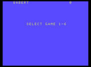 Q*bert for ColecoVision - Starting screen; select game options...